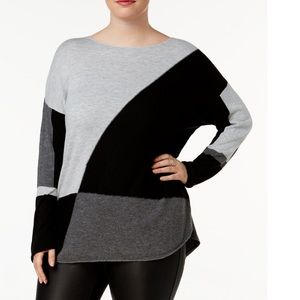 INC Plus Size long Sleeves High Low Sweater Top 1X